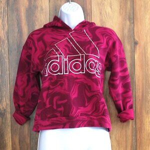 Adidas Girl's Sweatshirt Medium 10/12 Pink Zebra Hoodie